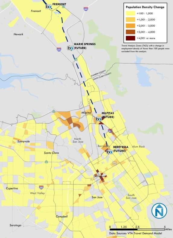 BART TRANSIT INTEGRATION PLAN DRAFT EXISTING CONDITIONS REPORT VTA Figure 3-2 Change in Average Number
