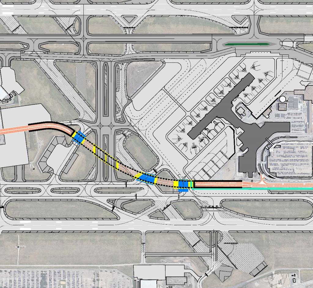Preliminary Model Route to Terminal Supports FAA-approved Airfield Layout Allows airfield