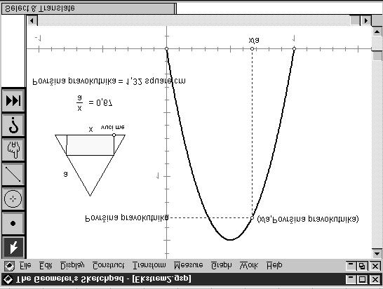 Sl. 3. i zatražiti da nacrtaju u koordinatnom sustavu graf funkcije zadane tablično. Iz grafa se zatim očitava i najveća vrijednost funkcije (površine).
