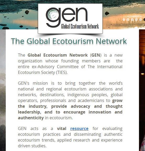 The world trends Global Ecotourism Network: AEN is the regional parter of this regionalization IUCN: motion 65 improving