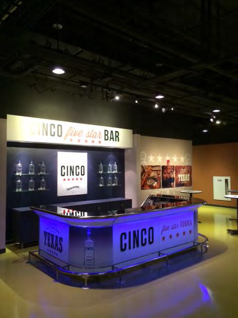 Use: Pop Up Bar for Hosting Special Events Exterior Panels: Black Laminated Panels Exterior Counter: Black Acylic Cinco