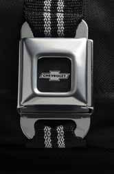Authentic seatbelt style clasps features a C6 Corvette emblem. Made in the USA.