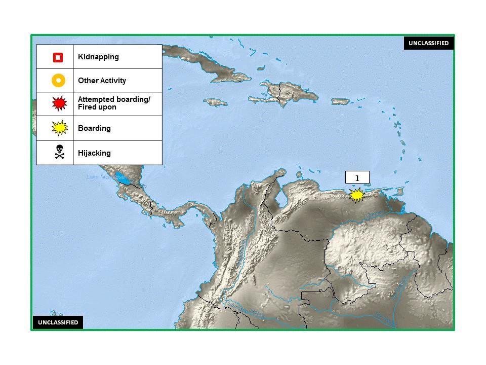 B. (U) CENTRAL AMERICA - CARIBBEAN - SOUTH AMERICA: Figure 2. Central America - Caribbean - South America Piracy and Maritime Crime 1.