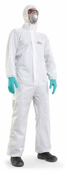 Single Use Protective Clothing Mutex Light Enhanced protection Tear resistant crotch design Certified against biological agents Good resistance to tearing and liquid penetration Ergonomics & comfort