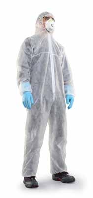 visits PPE Category 1 4571435 Blue polypropylene coverall. Elasticated hood, wrists and ankles.