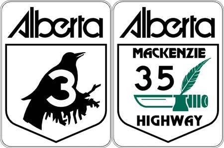 On overhead signs, the rectangular route marker shape (shield, Trans Canada Highway, and/or Alberta name logo) is included. The route number shall be sized to the dimensions outlined in Table 3.