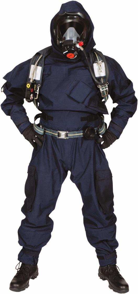 ) Class 2 for protection against chemical warfare agents (CWA s) and toxic industrial chemicals (TIC s) at concentrations at or above IDLH when worn with approved SCBA systems and footwear.