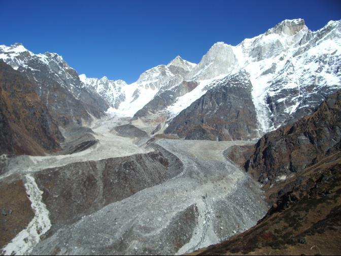 Typical view of Himalayan glacier Chorabari