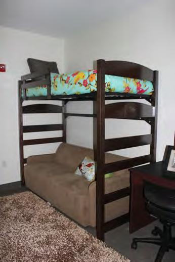 Beds can be raised and lowered with a rubber mallet by the student. Rubber mallets are available for checkout at the front desk.