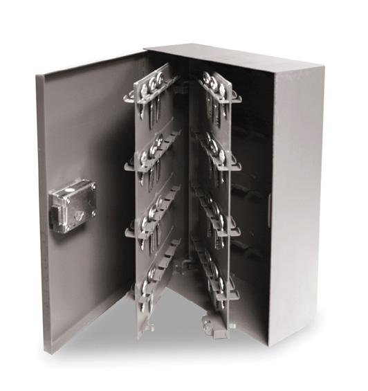 Key Cabinet IKC-300 Height 24" Width 16.625 Depth 7" Weight 85 lbs Cut, formed and welded 10 gauge steel, including two hinged inside panels to accommodate 300 keys.