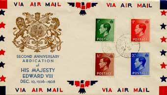 The 1938 cover is postmarked on the 10th with a Windsor Ontario CDS on the GB stamps,