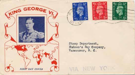 King George VI Definitives, ½d green, 1d red and 2½d blue, illustrated typed cover cancelled with Windsor slogan