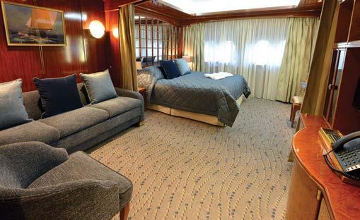 efficiency, and upgraded communications systems. On board accommodation On board accommodation comprises of 60 spacious suites.