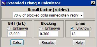(2) pb vjerojatnost blokiranja poziva, m broj kanala ili poslužitelja i Ap ponuđena veličina prometa u Erl.