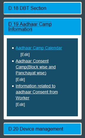 INTRODUCTION TO MANUAL To facilitate uploading of Aadhaar camp calendar and day to day monitoring by states of their respective GPs/ blocks/ districts enabling provision have been effected into
