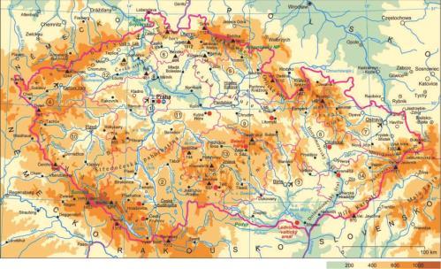 6.5.2 Tematska karta z opisnimi podatki Pot do podlage Naslednji primer je tematska karta regionalnih značilnosti Češke, kakršno pogosto uporabljamo v seminarskih vajah in drugih besedilih.