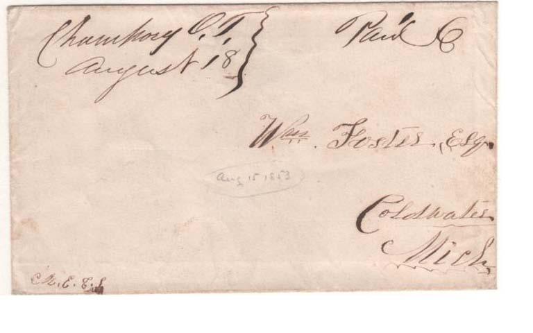 " in manuscript 10 cent transcontinental rate - Milwaukie did not introduce a handstamp until 1887