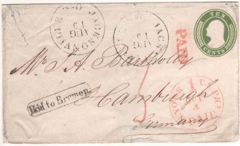 Baker "In a tight place" miner's envelope printed in San Francisco 8 June (1858), Jacksonville Ogn handstamp - 3