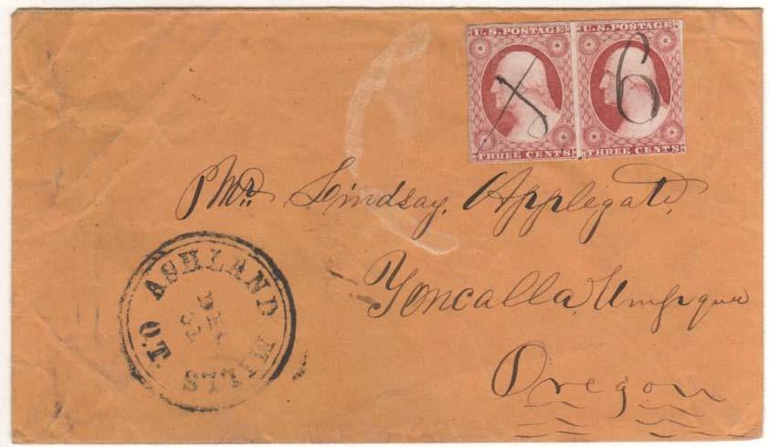 ASHLAND MILLS (Jackson) EST. 17 MAY 1855 31 Dec (1857), ASHLAND MILLS O.
