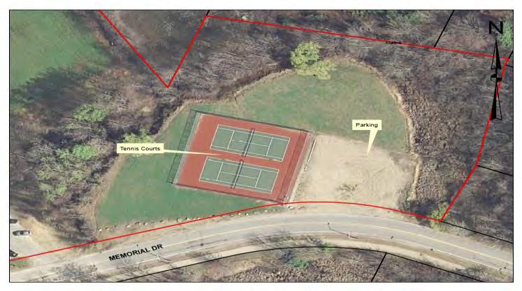 Memorial Drive Tennis Courts Address: Memorial Drive (Same lot as the High School & Middle School) Tax/ Map lot: 14 / 43 Property use: 2 tennis courts, parking area, snow storage Park description: