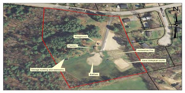 Millennium Park Address: 99 Stackpole Road Lot Size: 8 acres Tax Map/ Lot: 20/ 04 Property use: Multi-use; Little league, softball leagues, Recreation special events, private rentals Lease