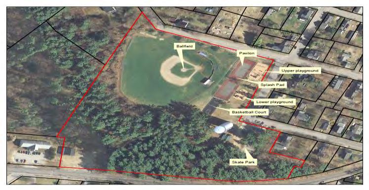 Noble Pines Park Address: 45 Grand Street Tax Map/ Lot: 13 / 12 Property use: Multi-use Field use agreements: Babe Ruth, Somersworth High School baseball, ROSO soccer club, Cell tower Public
