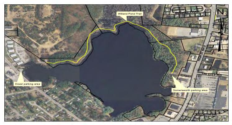 Willand Pond Recreational Area Address: Not numbered- Route 108 to High Street Tax Map/Lot: 43 / 01 Property use: Walking Trails, fitness stations, low elements rope course, fishing,