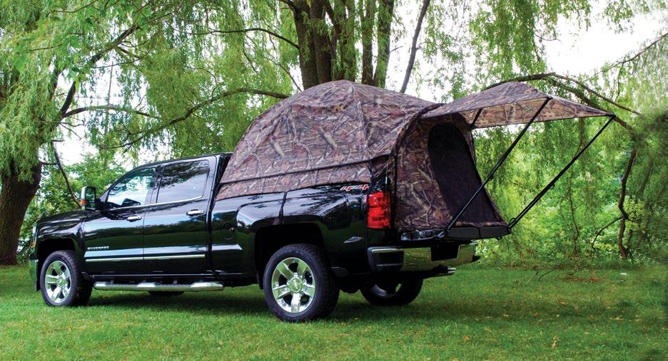 CAMO truck tent 57 series ADVENTURE AWAITS WITHOUT RAINFLY Stay true to your surroundings with the Sportz Camo Truck Tent 57 Series featuring Mossy Oak Break-Up Infinity camouflage