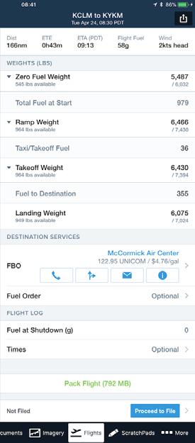 Fuel Orders When enabled in More > Settings, a Fuel Order field is displayed in the Destination Services section of the Flights view, allowing you to create and send a fuel order to your destination