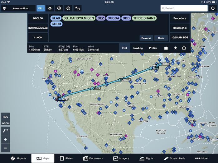 Performance Planning with Maps The Maps view includes many, though not all of the Performance-based planning tools found in the Flights view, and also includes unique capabilities such as Procedure