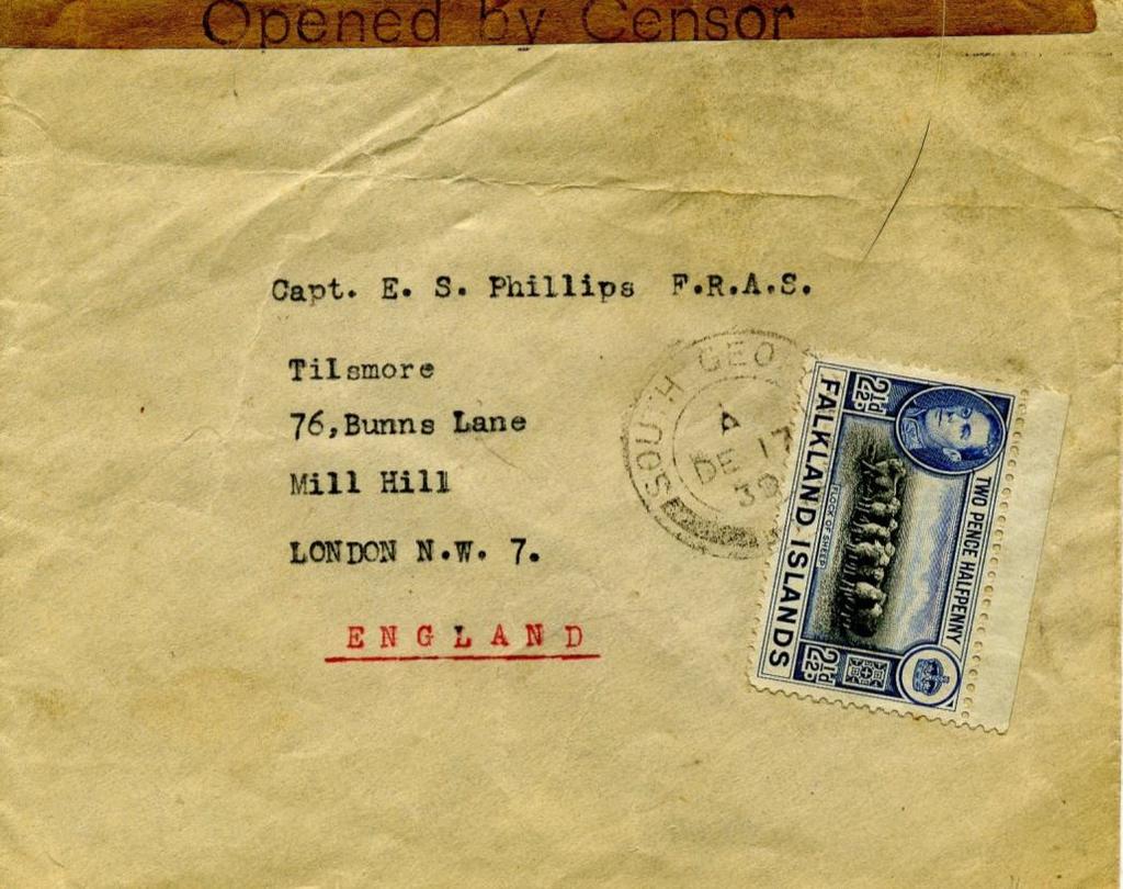 The Opened by Censor marking had a brief life - October 1939 to October 1940.