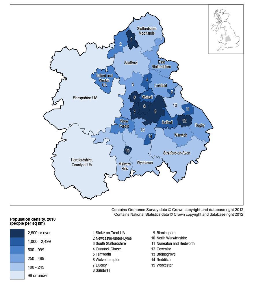 1.7.1 Ethnic make-up The West Midlands was the second most diverse after London across the English regions and Wales with a White British ethnic group at 79.
