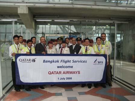 On site warmly welcoming Qatar s flight were Mr. Peter Morrizo, BFS General Manager-Ground and Mr. Robert Ruesz, BFS Director Service Delivery.