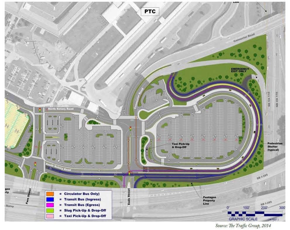 Figure 3-9: Pentagon Master Plan South Parking Lot Improvements The exact timing of the implementation of the proposed South Parking Lot Improvements is not known at this time and is dependent on