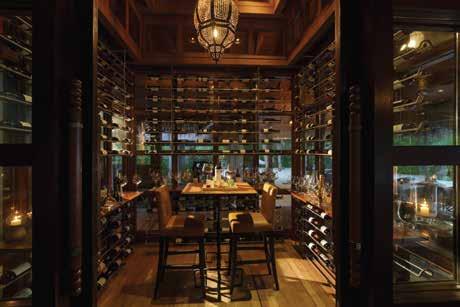 Its centrepiece is a glass-walled wine cellar, stocked with some of the most esteemed (and a few of the most rare) vintages from both the Old and New Worlds.