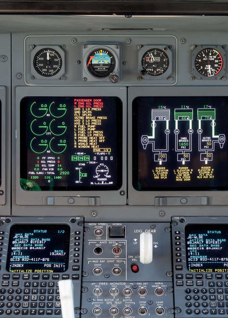 Electronic Flight Instrument and Engine Indication & Crew Alerting System EFIS & EICAS Display DCU Display Control Panel 6 Collins EFD-4077 2 Collins DCU-4002 2 Collins DCP-4000 Airborne Flight