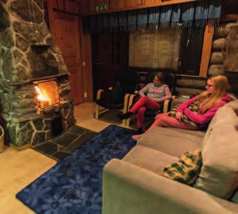 Log cabins offer a good degree of comfort & are well-equipped with kitchenette, sauna/shower room, drying cupboard, central heating & a log fire.