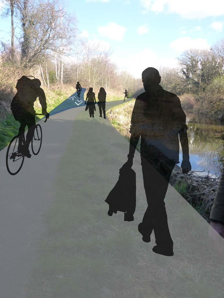 The alternative routes are mainly to guide commuting cyclists off the towpath to a parallel path, but they will also be designed for mixed and accessible use.