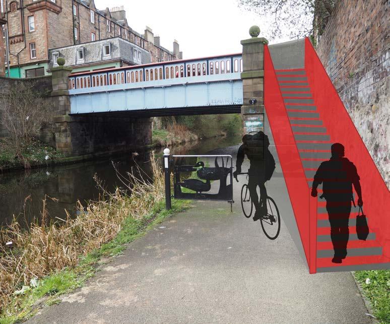 These can be new access points, improvements of access blindspots and/or improvement of existing access point to make these more accessible and convenient for the towpath users.