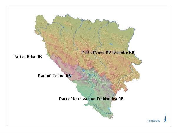 Water resources BOSNIA I HERZEGOVINA (surface of River basin District -%) Danube (Sava) RBD 75,63% Adriatic Sea RBD