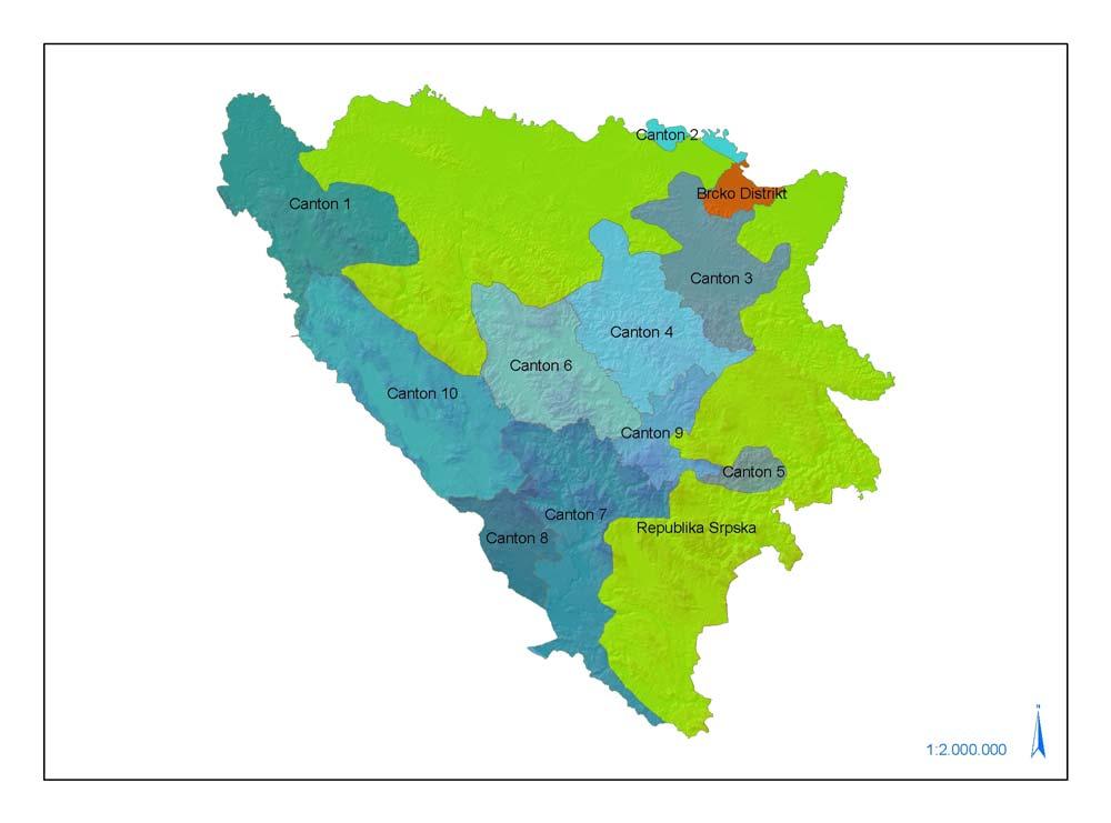 Institutional Context Two entities and District Brčko 10 Cantons in Federation of BiH More than