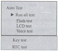 Auto Test Pristupite auto test-u, pojavljuje se sledeća poruka: Opciono, možete pokrenuti sistemski test ureďaja.