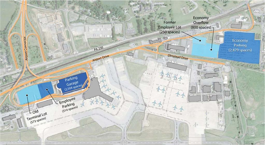 Ground Transportation and Parking Alternatives The Airport roadways, curbsides, and rental car facilities are expected to provide the necessary capacity to meet longterm demand.