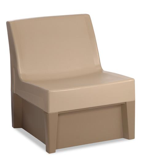Forté Lounge Armless Chair with Molded Base Seat FC630/FC660 79 cm One-piece rotationally molded polyethylene with lightly textured maintenance free surface allows for easy cleaning.