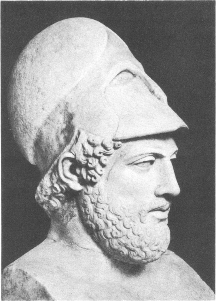 LEFT 12. Pericles. Roman copy of a 1 T c c classical bronze by Cresilas. Marble, height 15was4 inches.