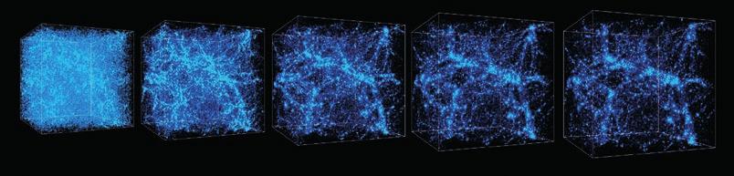 Prve galaksije i strukture višeg stepena Kao što ste već videli, većinu materije u svemiru kada se posmatraju tela reda veličine galaksija i galaktičkih jata čini tamna materija, što znači da su u
