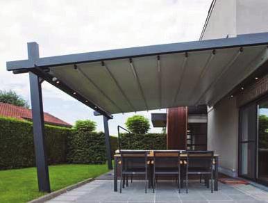 Attractively trendy. Duostore PATiO STIL A PATiO Tecnic with oblique, continuous posts for a distinctive look.