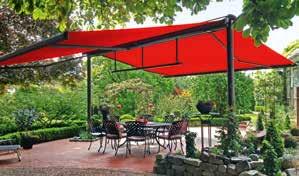 The markilux syncra does not require a wall for fixture and the installed folding-arm awnings can be operated independently of one another.
