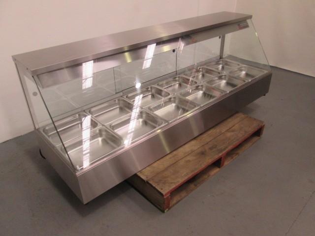 Heated Display Countertop; 4 Full Pans& 4 1/2 Pans; Drainage