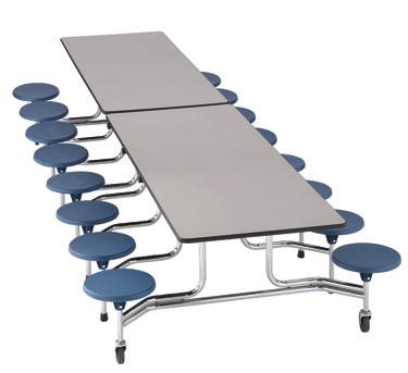 .. 227 lbs (103kg) Seating Capacity... 16 Stool Option... Round * COMFORT STOOL NOT AVAILABLE ADA Compliant... NO Senior (Approximately 10 Ft.) Model #: TTC61 Length.